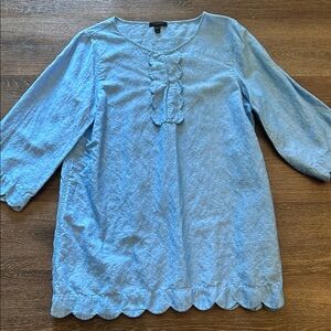 J. Crew Linen blue top